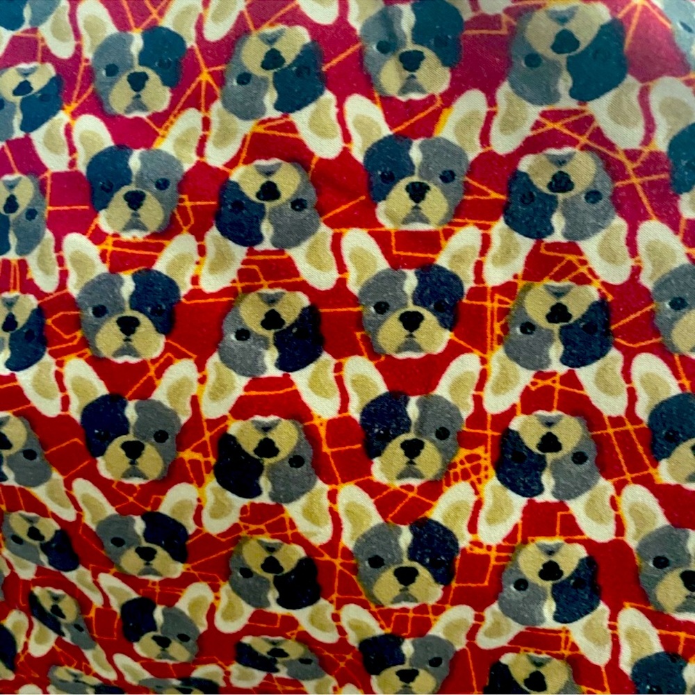 Lularoe leggings french bulldog print with red background